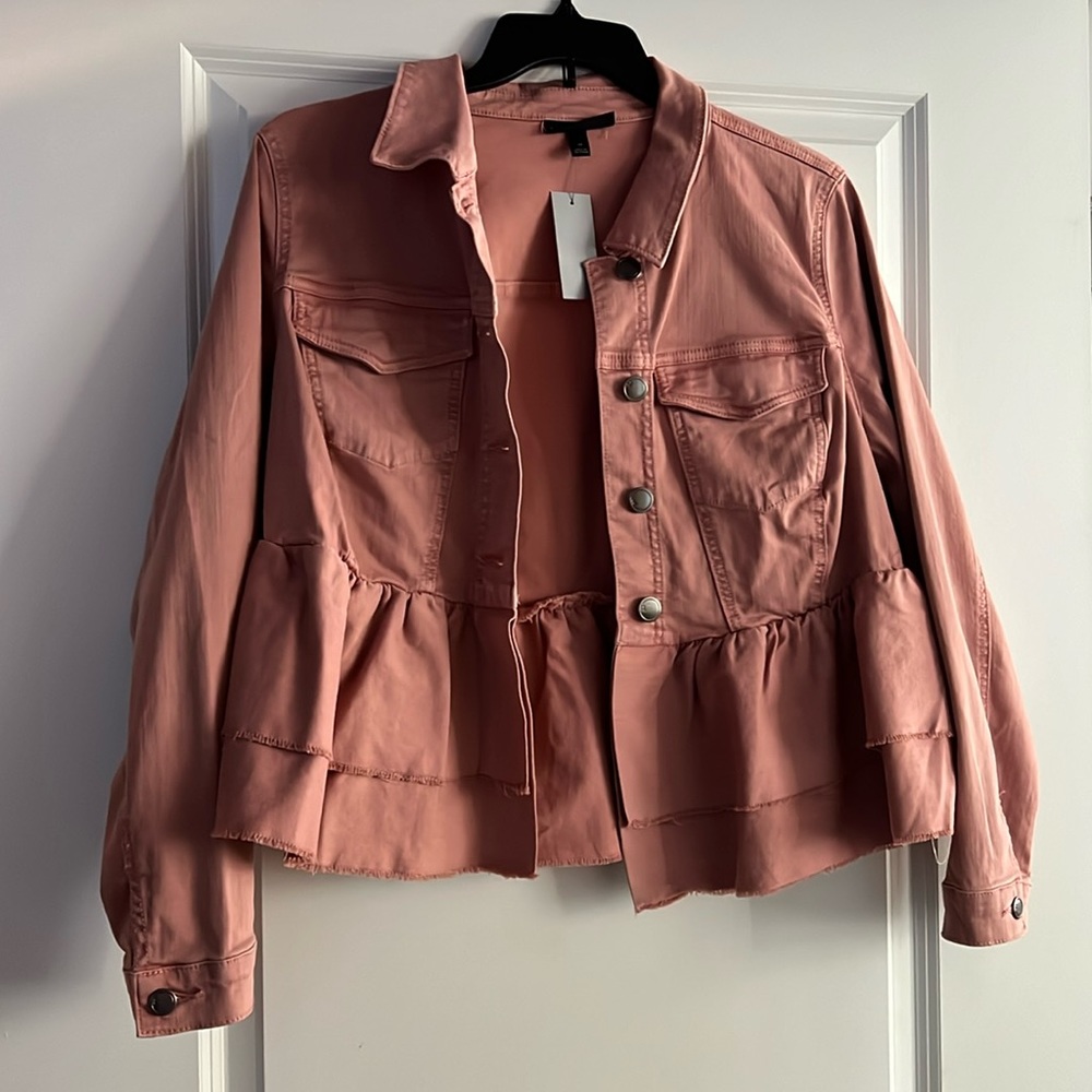 NWT Lane Bryant Pink Denim Jacket Size 18